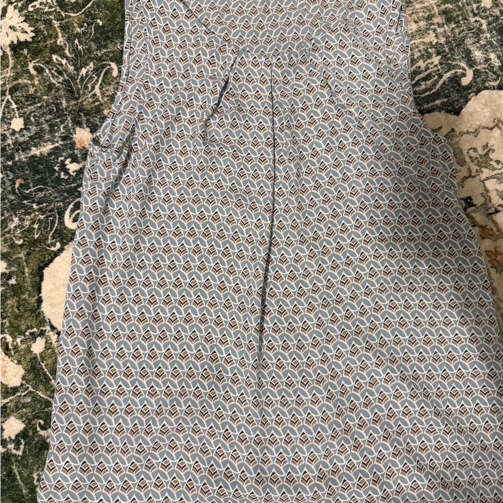 LOFT A-Line Skirt with Blue and White Pattern